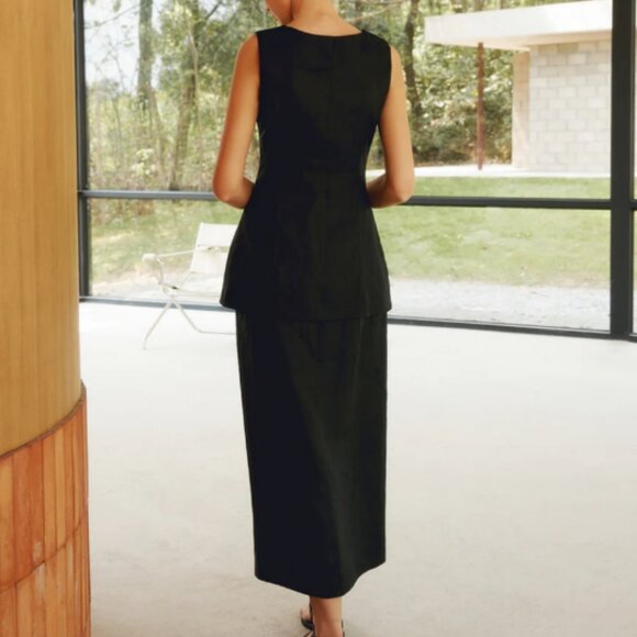 COMMENSE Solid Linen Button Maxi Skirt - Picture 5 of 6